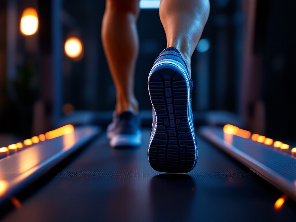 Running on a treadmill