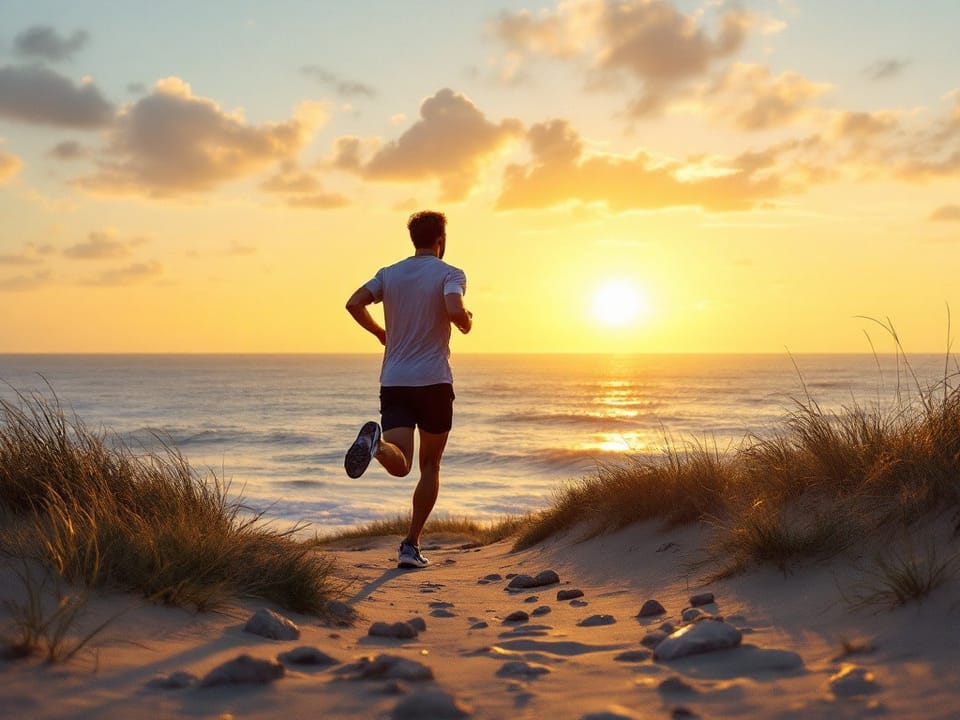 running on the beach